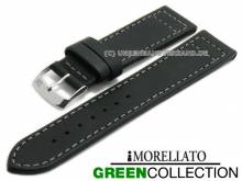 ABVERKAUF: Uhrenarmband Ginepro 24mm schwarz Synthetik matt graue Naht von MORELLATO (Schlie&szlig;enansto&szlig; 20 mm)