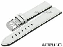 Uhrenarmband Croquet 22mm wei&szlig; Leder abgen&auml;ht mit Schnellwechsel-Stegen von MORELLATO (Schlie&szlig;enansto&szlig; 20 mm)