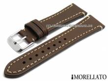 Uhrenarmband Raffaello 24mm dunkelbraun Leder glatt helle Naht von MORELLATO (Schlie&szlig;enansto&szlig; 20 mm)