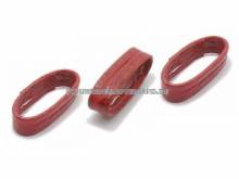Ersatzschlaufen-Set 3tlg. 14mm rot echt Hai matt f&uuml;r Lederb&auml;nder