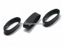 Ersatzschlaufen-Set 3tlg. 14mm schwarz echt Hai matt f&uuml;r Lederb&auml;nder