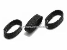 Ersatzschlaufen-Set 3tlg. 16mm schwarz echt B&uuml;ffel matt f&uuml;r Lederb&auml;nder