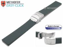 Meyhofer EASY-CLICK Uhrenarmband Casoria 18mm mittelgrau Kautschuk gemustert mit Faltschlie&szlig;e (Schlie&szlig;enansto&szlig; 18 mm)