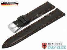 Meyhofer EASY-CLICK Uhrenarmband Saale 22mm dunkelbraun Bridle-Leder glatt abgen&auml;ht (Schlie&szlig;enansto&szlig; 18 mm)