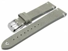 Meyhofer EASY-CLICK Uhrenarmband Portland 20mm grau Leder Vintage-Look helle Naht (Schlie&szlig;enansto&szlig; 18 mm)