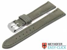Meyhofer EASY-CLICK Uhrenarmband Yellowstone 24mm hellgrau Leder velourartig abgenäht (Schließenanstoß 20 mm)
