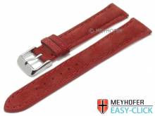 Meyhofer EASY-CLICK Uhrenarmband Yellowstone 24mm dunkelrot Leder velourartig abgenäht (Schließenanstoß 20 mm)