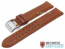 Meyhofer EASY-CLICK Uhrenarmband Escalante 24mm hellbraun Leder Vintage-Look abgen&auml;ht (Schlie&szlig;enansto&szlig; 22 mm)