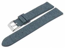 Meyhofer EASY-CLICK Uhrenarmband Waterbury 16mm mittelblau aus Ananas-Fasern VEGAN matt (Schließenanstoß 14 mm)