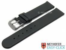 Meyhofer EASY-CLICK Uhrenarmband Saguaro 24mm schwarz Leder Titan-Dornschlie&szlig;e (Schlie&szlig;enansto&szlig; 22 mm)