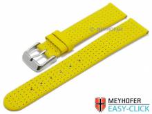 Meyhofer EASY-CLICK Uhrenarmband Adelaide 20mm gelb Leder perforiert matt (Schließenanstoß 18 mm)