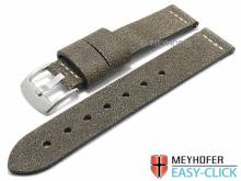 Meyhofer EASY-CLICK Uhrenarmband Redwood Special 24mm antikschwarz Leder Antik-Look helle Naht (Schlie&szlig;enansto&szlig; 24 mm)