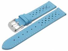 Meyhofer EASY-CLICK Uhrenarmband Alton 16mm hellblau Leder Racing-Look helle Naht (Schlie&szlig;enansto&szlig; 16 mm)