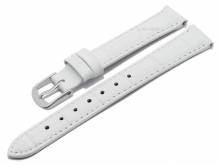 Meyhofer EASY-CLICK Uhrenarmband Sacaton 13mm weiß Leder Alligator-Prägung abgenäht (Schließenanstoß 12 mm)