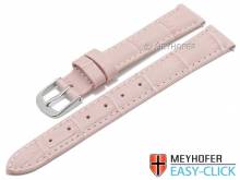 Meyhofer EASY-CLICK Uhrenarmband Ruston 12mm pink Leder Alligator-Pr&auml;gung helle Naht (Schlie&szlig;enansto&szlig; 12 mm)