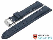 Meyhofer EASY-CLICK Uhrenarmband Hartington 22mm dunkelblau echt Hirschleder genarbt abgen&auml;ht (Schlie&szlig;enansto&szlig; 20 mm)
