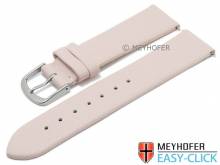 Meyhofer EASY-CLICK Uhrenarmband XS Tampa 22mm rosa Leder glatt ohne Naht (Schlie&szlig;enansto&szlig; 20 mm)