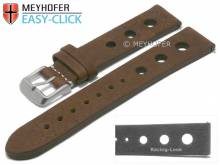 Meyhofer EASY-CLICK Uhrenarmband Winnebago 22mm dunkelbraun Leder Racing-Look ohne Naht (Schlie&szlig;enansto&szlig; 20 mm)