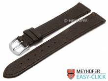 Meyhofer EASY-CLICK Uhrenarmband XL Ludington 16mm dunkelbraun echt Hirsch-Leder genarbt (Schlie&szlig;enansto&szlig; 16 mm)