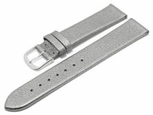 Meyhofer EASY-CLICK Uhrenarmband Washita 22mm silberfarben metallic Leder genarbt ohne Naht (Schlie&szlig;enansto&szlig; 20 mm)