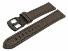 Meyhofer EASY-CLICK Uhrenarmband Neuburg 22mm d.braun Leder schwarze Naht schwarze Schlie&szlig;e (Schlie&szlig;enansto&szlig; 20 mm)