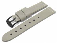 Meyhofer EASY-CLICK Uhrenarmband Wildwood 22mm grau Leder Antik-Look helle Naht (Schlie&szlig;enansto&szlig; 22 mm)