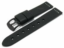 Meyhofer EASY-CLICK Uhrenarmband Wildwood 18mm schwarz Leder Antik-Look helle Naht (Schließenanstoß 18 mm)
