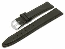 Meyhofer EASY-CLICK Uhrenarmband Montrose 16mm dunkelbraun echt Hirsch-Leder genarbt abgenäht (Schließenanstoß 16 mm)