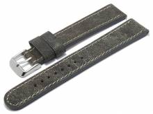 Meyhofer EASY-CLICK Uhrenarmband XL Gobi 22mm dunkelgrau Kamelleder helle Naht (Schlie&szlig;enansto&szlig; 20 mm)