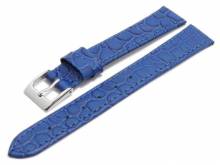 Meyhofer EASY-CLICK Uhrenarmband Santos 12mm mittelblau Leder Kroko-Pr&auml;gung abgen&auml;ht (Schlie&szlig;enansto&szlig; 10 mm)