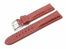 Meyhofer EASY-CLICK Uhrenarmband Durban 22mm rot echt Hai-Leder helle Naht (Schlie&szlig;enansto&szlig; 20 mm)