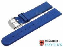 Meyhofer EASY-CLICK Uhrenarmband Albany 22mm mittelblau Leder vegetabil ohne Naht (Schlie&szlig;enansto&szlig; 22 mm)