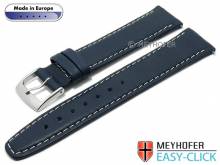 Meyhofer EASY-CLICK Uhrenarmband Maribor 16mm dunkelblau Leder glatt helle Naht (Schlie&szlig;enansto&szlig; 14 mm)