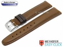 Meyhofer EASY-CLICK Uhrenarmband Izola 22mm mittelbraun Leder glatt dunkelbraune Naht (Schließenanstoß 20 mm)