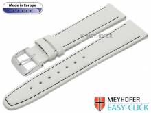 Meyhofer EASY-CLICK Uhrenarmband Save 22mm wei&szlig; Synthetik leder&auml;hnlich schwarze Naht (Schlie&szlig;enansto&szlig; 20 mm)