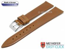 Meyhofer EASY-CLICK Uhrenarmband Gargano 16mm hellbraun Leder glatt ohne Naht (Schließenanstoß 14 mm)