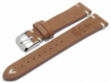 Meyhofer EASY-CLICK Uhrenarmband Portland - Motiv Anchor 22mm hellbraun Leder helle Naht (Schlie&szlig;enansto&szlig; 20 mm)