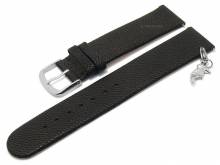 Meyhofer EASY-CLICK Uhrenarmband Zermatt - Charm Toucan 20mm schwarz Ziegen-Leder genarbt (Schließenanstoß 20 mm)