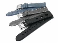 Schnellwechsel-Uhrenarmb&auml;nder 3er-Set SPORTIVE TRIO MIX 22mm blau/grau/schwarz Leder sportiver Look Meyhofer EASY-CLICK