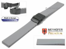 Uhrband Wismar 18mm grau Kautschuk mit schwarzer Faltschl. von MEYHOFER (Schlie&szlig;enansto&szlig; 18 mm)