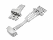 Kippfaltschlie&szlig;e Werbach 18mm Edelstahl poliert f&uuml;r Leder-Uhrenarmb&auml;nder
