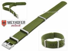 Uhrenarmband Aachen 20mm olivgr&uuml;n Nylon/Textil Durchzugsband im NATO-Look von Meyhofer