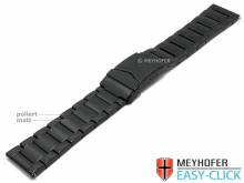 Meyhofer EASY-CLICK Uhrenarmband Wolfsburg 22mm schwarz Edelstahl teilweise poliert