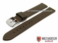 Uhrenarmband XL Cartaxo 12mm dunkelbraun Kalb-Nappaleder glatt MEYHOFER (Schlie&szlig;enansto&szlig; 10 mm)