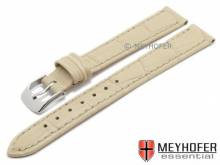 Uhrenarmband Davos 12mm beige Leder Alligator-Pr&auml;gung abgen&auml;ht von MEYHOFER (Schlie&szlig;enansto&szlig; 10 mm)