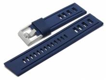 Uhrenarmband Palau 26mm dunkelblau Silikon glatt matt Lochmuster von MEYHOFER (Schließenanstoß 26 mm)