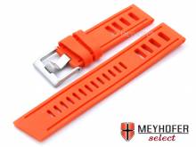 Uhrenarmband Palau 20mm orange Silikon glatt matt Lochmuster von MEYHOFER (Schlie&szlig;enansto&szlig; 20 mm)