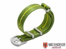 Uhrenarmband Curitiba 20mm gr&uuml;n/gelb Textil/Synthetik Durchzugsband im NATO-Style von MEYHOFER