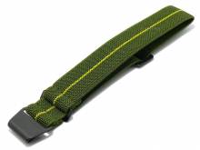 Uhrenarmband Braidwood 20mm gr&uuml;n Nylon/Textil gelber Streifen Military-Style von MEYHOFER (Schlie&szlig;enansto&szlig; 20 mm)