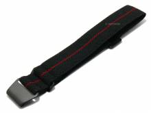 Uhrenarmband Braidwood 20mm schwarz Nylon/Textil roter Streifen Military-Style von MEYHOFER (Schlie&szlig;enansto&szlig; 20 mm)